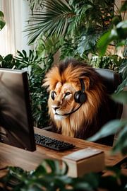 The working lion in the office by Poster Art Shop