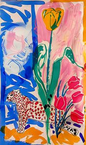 Blühende Tulpen und Leopard Nr. 3