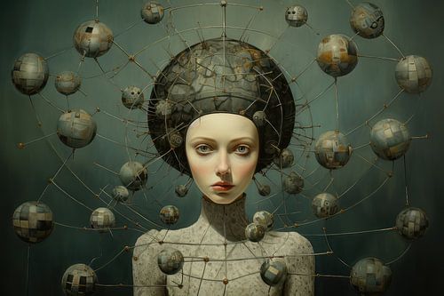 Bizarre image featuring a beautiful woman