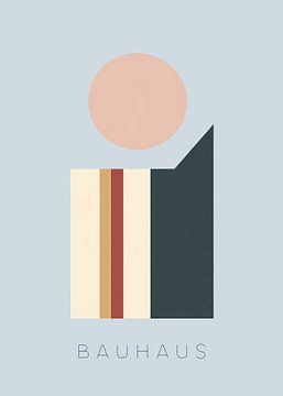 Bauhaus lichtblauwe abstracte poster van Niklas Maximilian