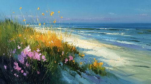 The Whispering Dunes in Summer Light | Where Sea and Flowers Gently Kiss Each Other