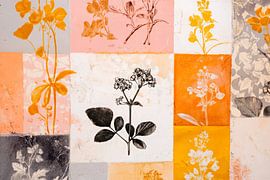 Botanische Drucke in warmen Farben