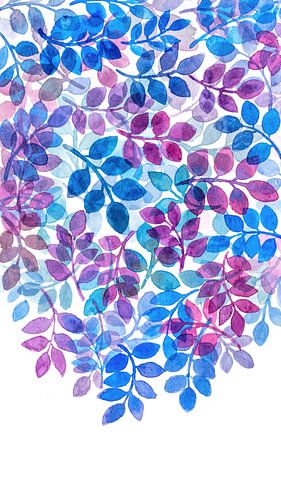 Bladeren dwarrelen naar beneden | Aquarel schilderij