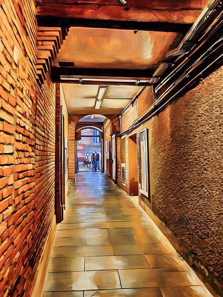 Verlichte steegjesgalerie in Toulouse van Sergio Pazzano