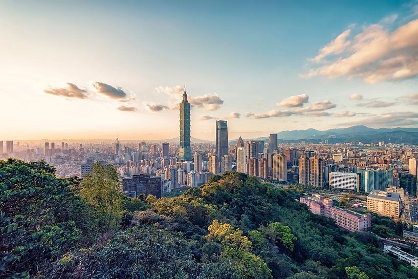 Taipei-avond van Manjik Pictures