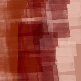 Modern abstract art in pink terra, warm brown, beige by Dina Dankers