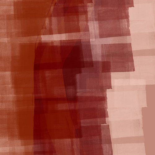 Moderne abstracte kunst in roze terra, warm bruin, beige
