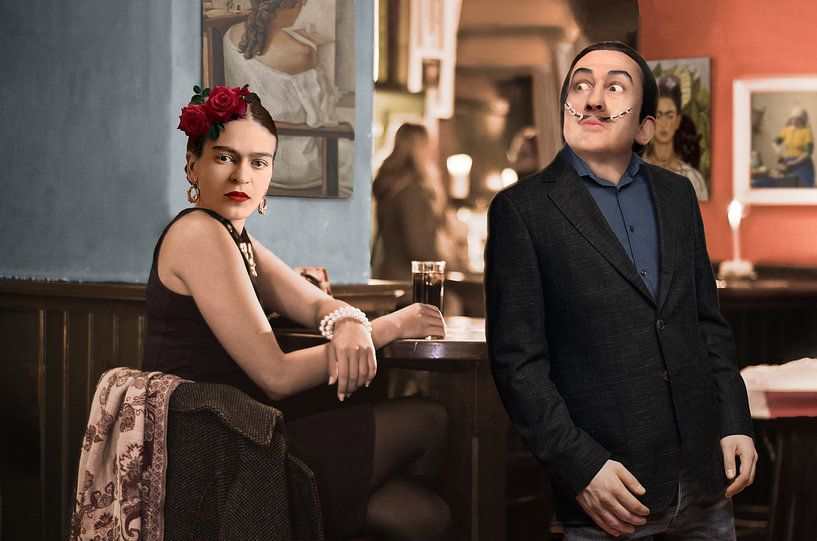 Frida Kahlo und Salvador Dali in der Bar von Elianne van Turennout