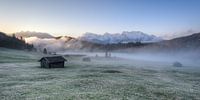 Herfst ochtend aan de Geroldsee in Beieren