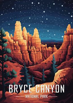 Sterrennacht bij Bryce Canyon van Silvina Khan