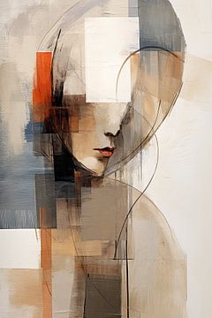 Abstract vrouwengezicht van Bert Nijholt