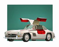 Classic car –  Oldtimer Mercedes 300SL Gullwings open 1964