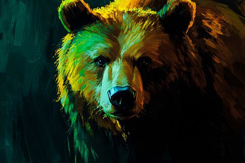 Kleurrijk portret van een beer