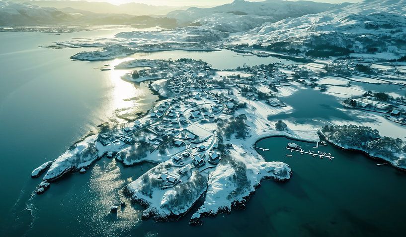 Winter an Norwegens Küste von fernlichtsicht
