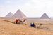 Kamelen bij Piramides van Gizeh, Egypte van Jessica Lokker