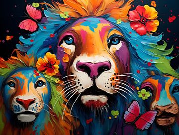 Colourful lion by PixelPrestige