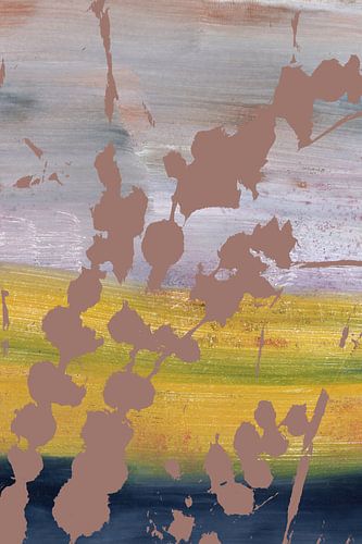 Bladeren. Moderne abstracte botanische kunst in heldere pastelkleuren nr. 4