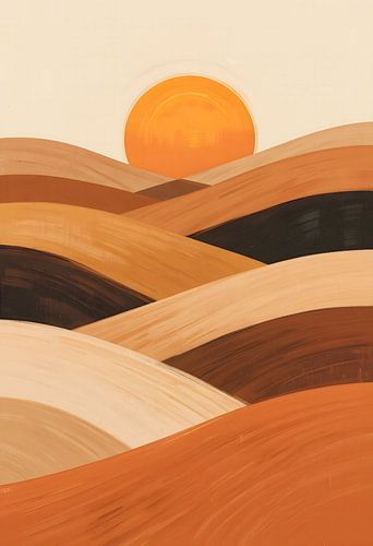 Vagues de sable doux au coucher du soleil