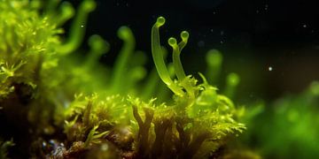 Groen licht schittert op Echinodorus tenellus van Surreal Media