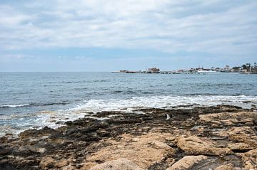 Rough rocks on the beach