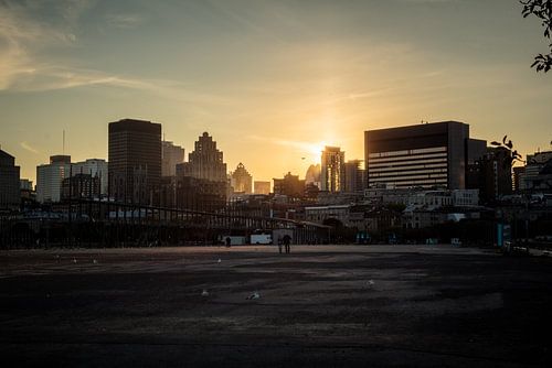 Sunset at the old port in Montreal