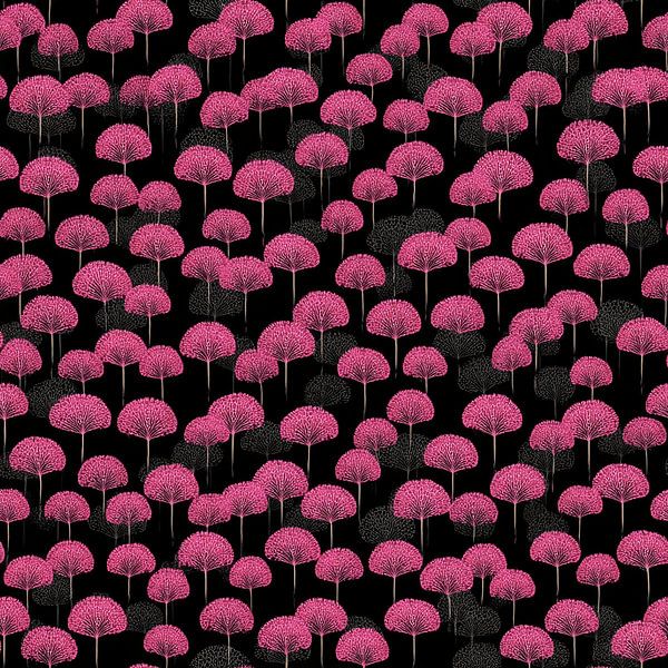 Pink Flowers Pattern | Wall Wallpaper by Karina Brouwer