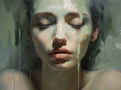 Abstraktes Porträt-Kunstwerk - Moderne Wanddekoration