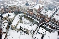 De Utrechtse Oudegracht in de sneeuw