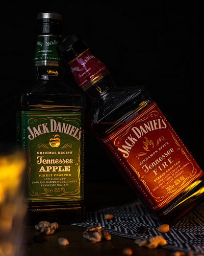 Jack Daniel's flessen in productfotografie
