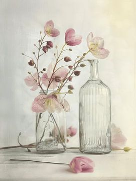 Still life with flowers, Japandi style by Japandi Art Studio