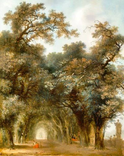 A Shaded Avenue Artist-Jean Honoré Fragonard (French, Grasse 1732-1806 Paris) remastered