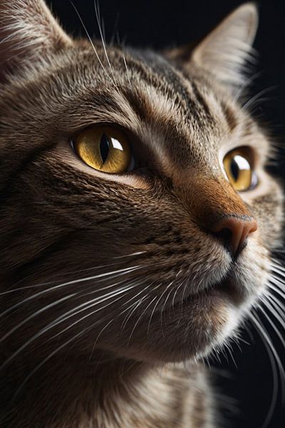 Regard profond d'un chat brun par Art & Soul Creations