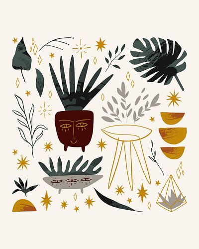 Illustration: "Glückliche Pflanzen"