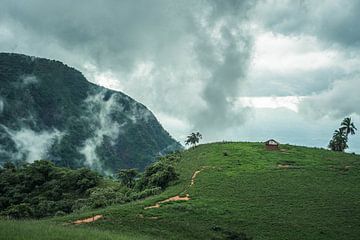 Après la pluie, le soleil dans les montagnes du Nigeria sur Tobias van Krieken