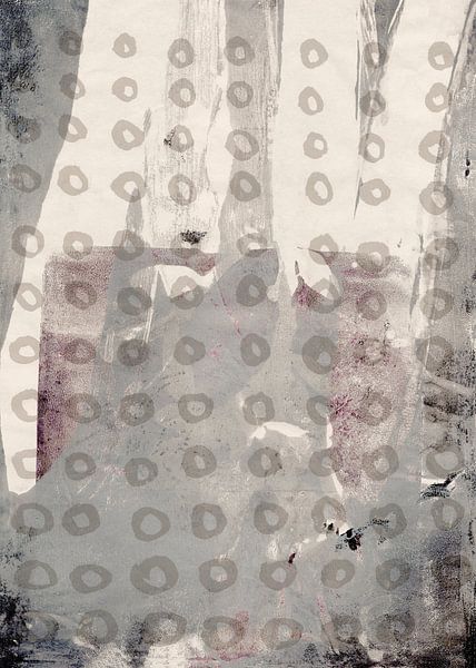 Modern abstract in warm grey and white by Dina Dankers