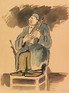 Max Pechstein, musikalischer Clown Grock, 1928