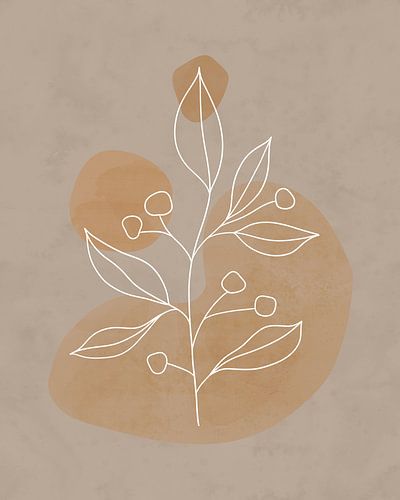 Minimalistische illustratie in warme aardetinten