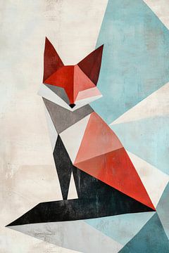 Geometrischer Fuchs in warmen Tönen von Poster Art Shop