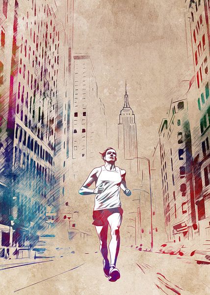 Marathon runner sport art #runner #sport #marathon by JBJart Justyna Jaszke