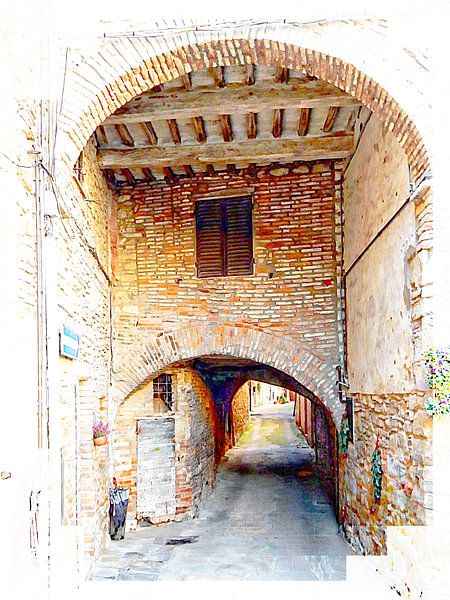 The Arch Of Progress Panicale Umbria by Dorothy Berry-Lound