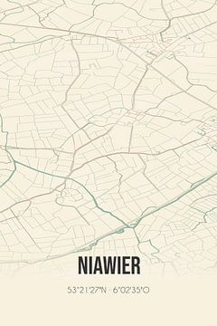 Alte Karte von Niawier (Fryslan) von MeinStadtPoster