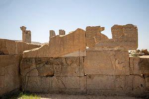 Afbeeldingen op stenen in Persepolis, Iran van Marcel Alsemgeest