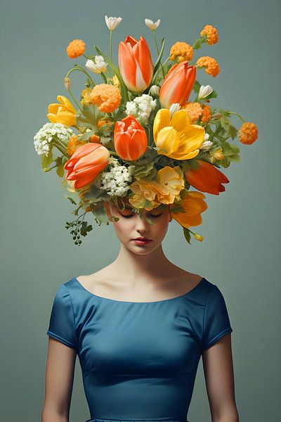 Flower Woman Portrait by But First Framing