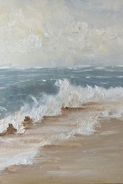 Serene Coastal Waves, a tranquil seascape by Krista Kitsz Art