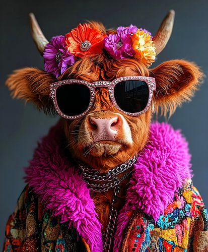 Hipster Cow. The Fashionable Bovine