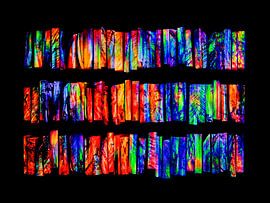 Digital art - colourful fragments in motion by Erik Martens