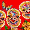 Sérénade de l'autruche sur Happy Paintings / Renata Rolefes