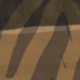 Modern abstract art. Shapes and lines in ocher yellow, taupe, brown by Dina Dankers