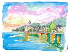 Le lac St. Wolfgang et la célèbre promenade avec vue sur les montagnes en Autriche