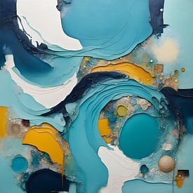 Abstract schilderij in de kleuren van Ljupka Kareska